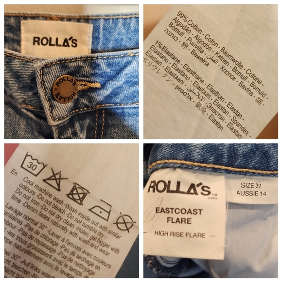 Rolla's Eastcoast High-Rise Flare Jeans Medium Wash Women's size 32 - Picture 9 of 16